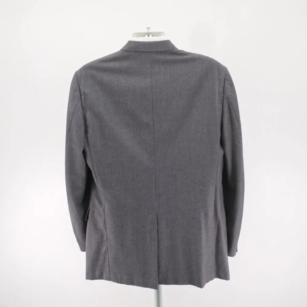 Hart Schaffner Marx Wool Gray‎ 2 Piece Suit 42L 38 / 33 Flat Front High Rise